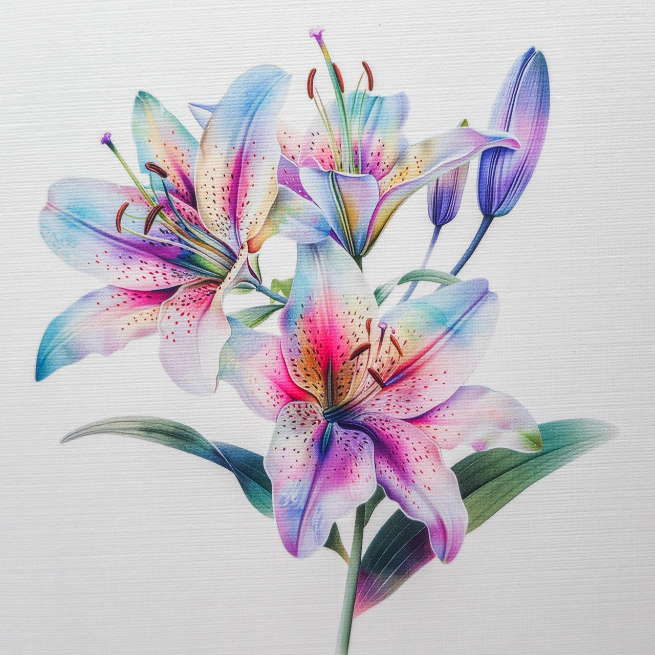 Personalized Set of  Notecards with Envelopes Featuring Lilies image 3