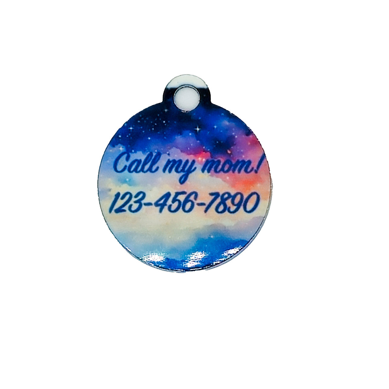 Extra Small Starry Sky Pet ID Tags - A Cosmic Badge for Your Celestial Compani image 1