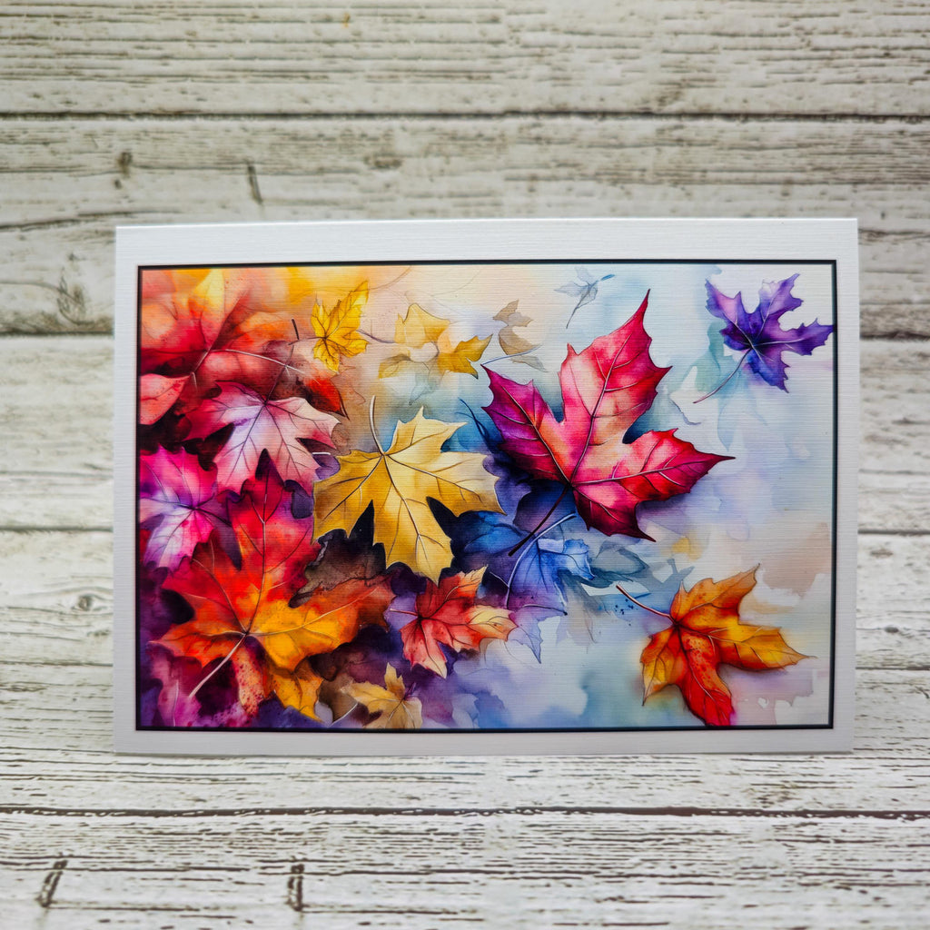 Watercolor Autumn Leaves Set of Notecards with Envelopes image 5