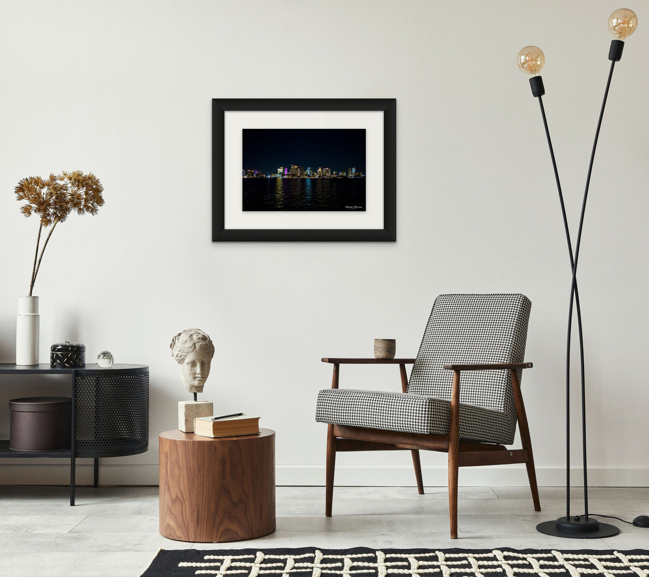 Boston Skyline Giclée Print: City Lights Dance on Harbor Waters image 4