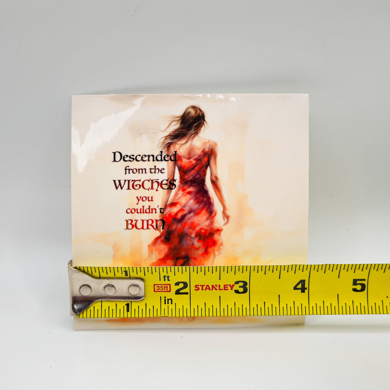 Watercolor Sticker of a Strong, Elegant Woman Walking Through Fire - Set Of 2 image 3