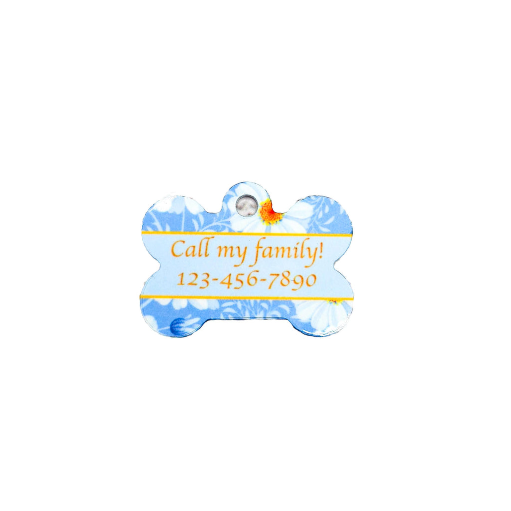 Personalized Floral Pet ID Tag for Cats and Dogs – Double Sided Custom image 1