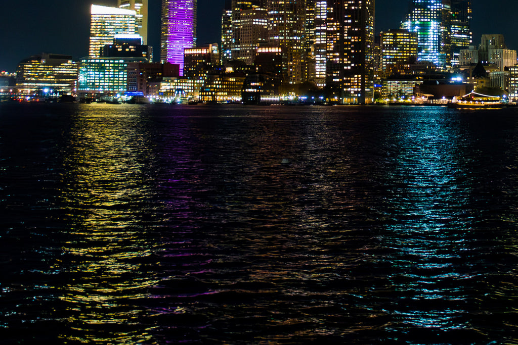 Boston Skyline Giclée Print: City Lights Dance on Harbor Waters image 2