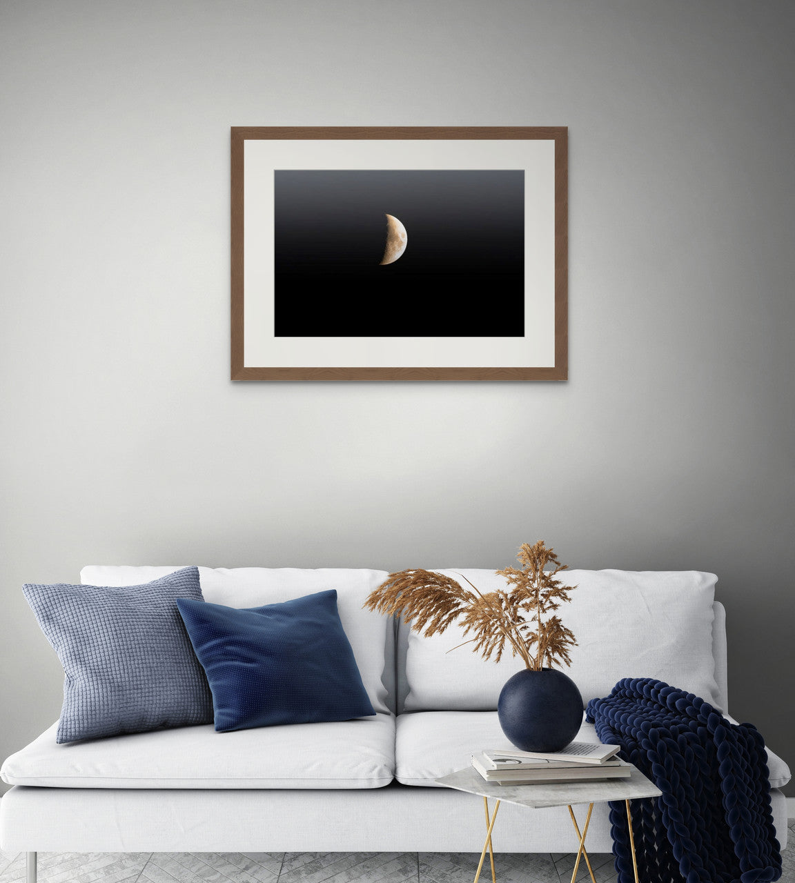 Half Moon Giclée Print: A Celestial Masterpiece for Modern Spaces image 3
