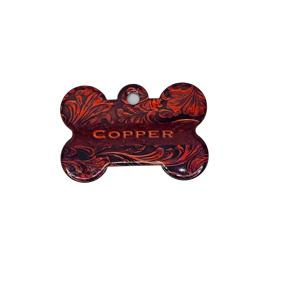 Tooled Leather Look Aluminum Pet ID Tag image 3