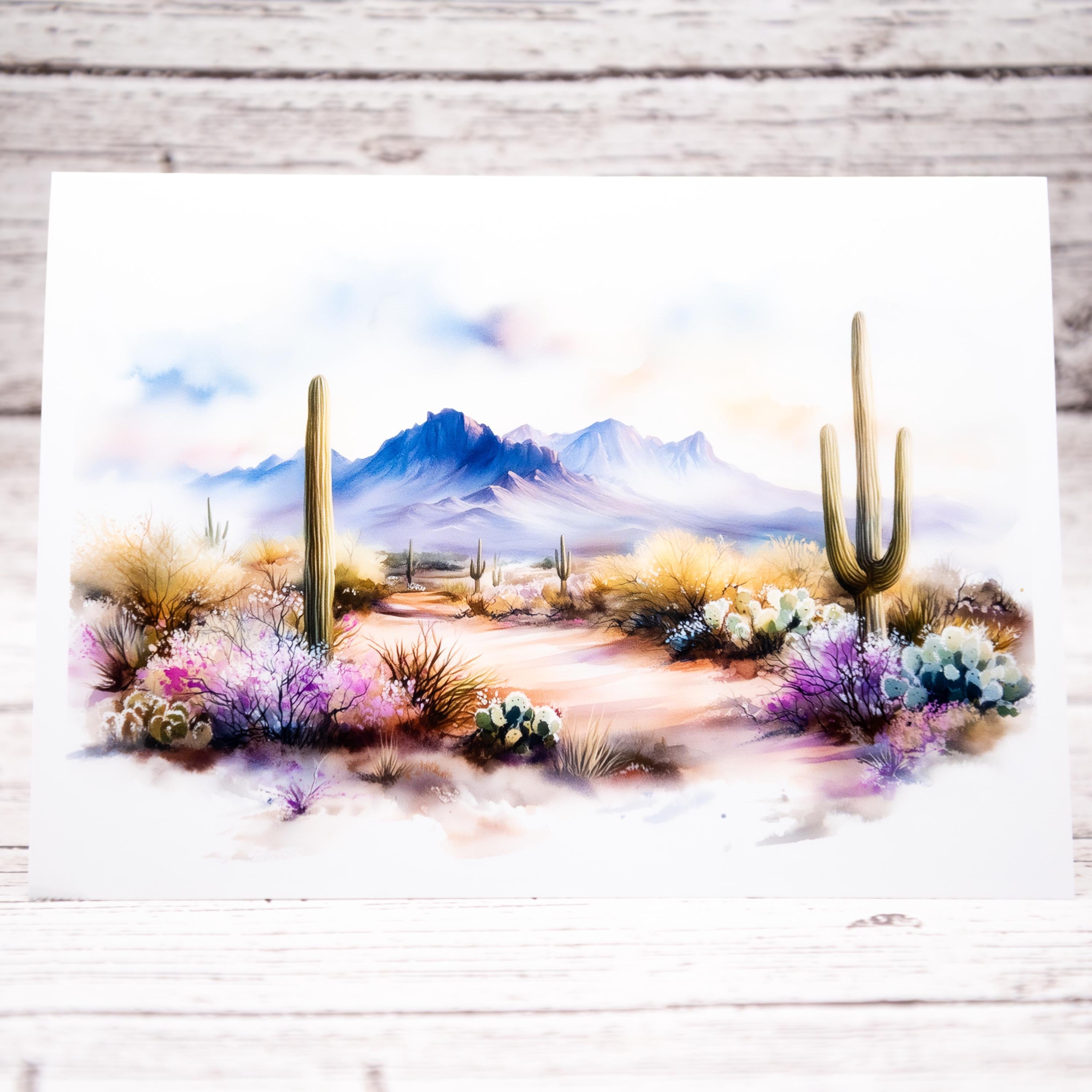 Desert Inspired Set of Notecards with Envelopes, Greeting Card Bundle image 1