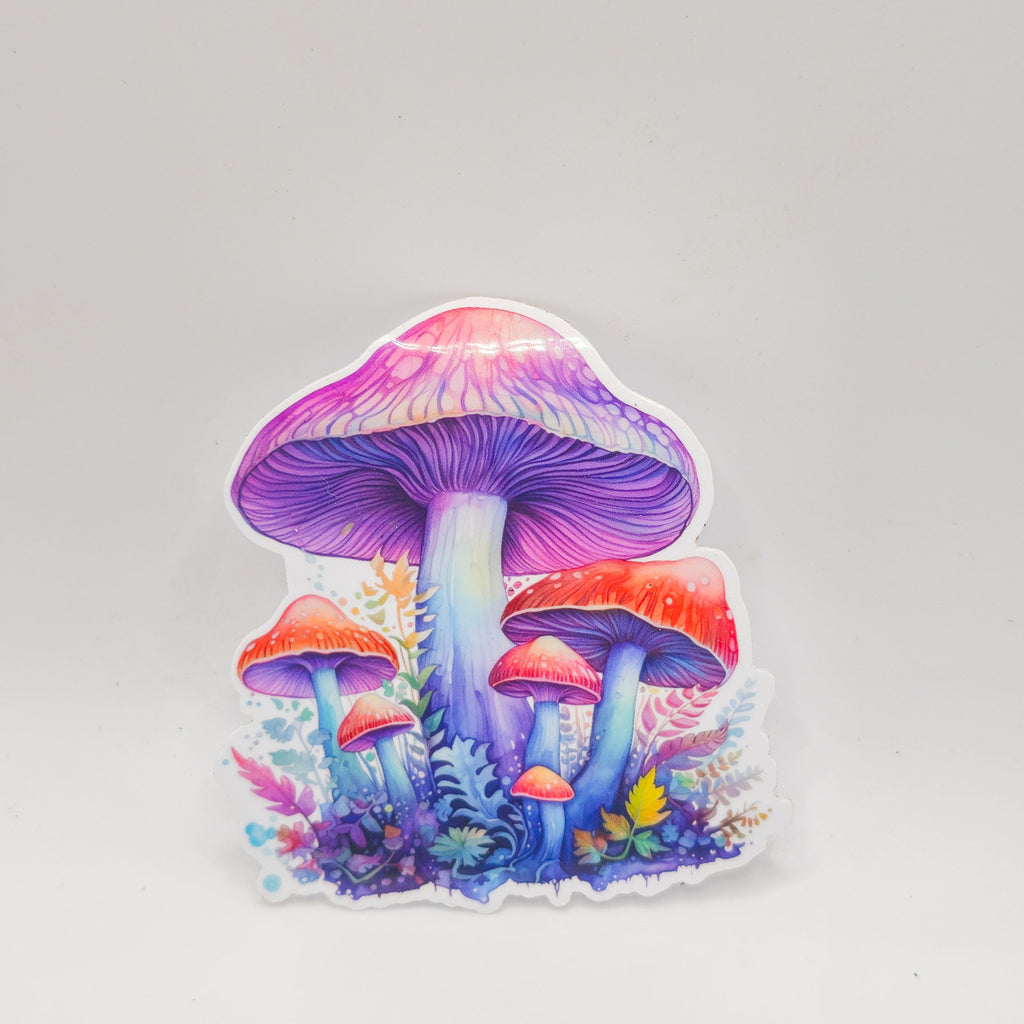 Groovy Mushroom Stickers - Set of Two Stickers - Vinyl Stickers - Watercolor ( image 2