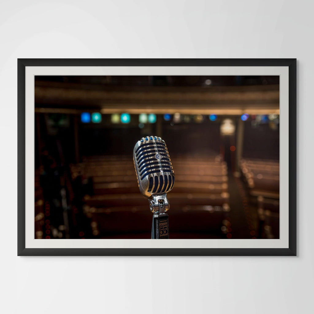 Vintage Microphone Photography Print from Historic Ryman - Music Print and image 0