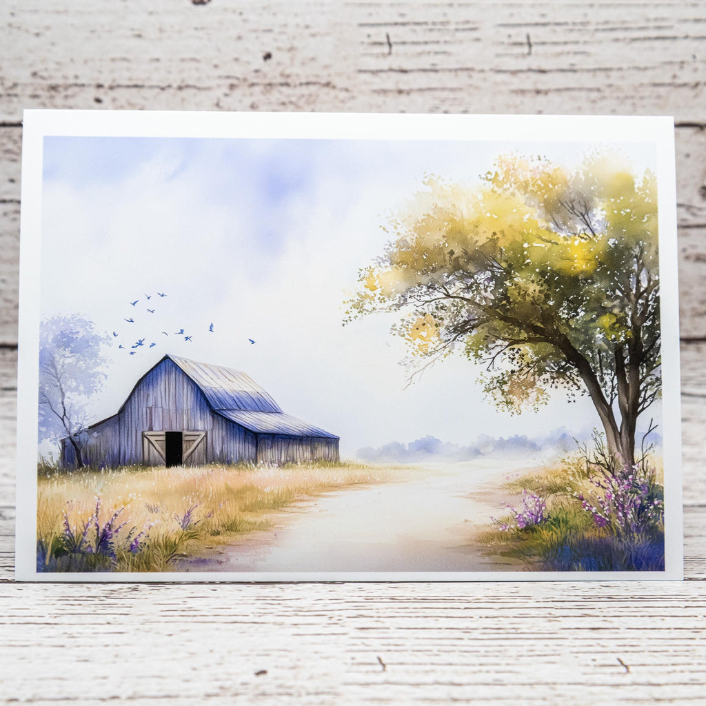 Spring Barns Set of Notecards with Envelopes, A6 Size, Greeting Card Bundle image 5