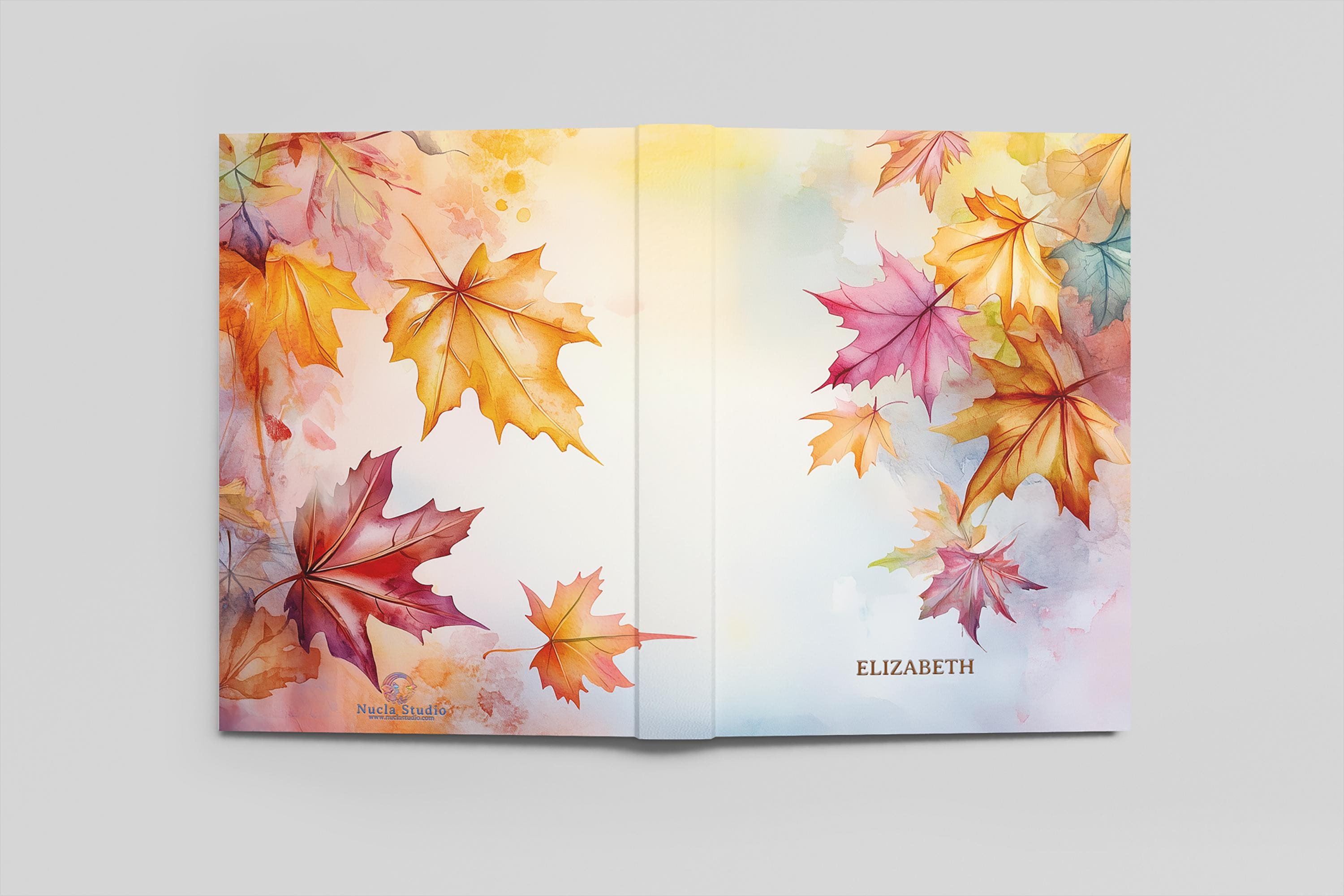Personalized Journal Autumn Leaves, Hardcover, Softcover image 3
