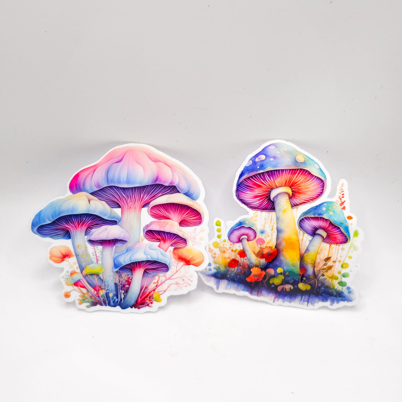 Groovy Mushroom Stickers - Set of Two Stickers - Vinyl Stickers - Watercolor image 2