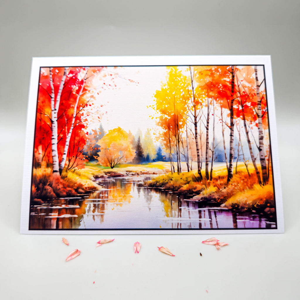 Autumn Forrest Scenes Set of Note Cards with Envelopes image 2