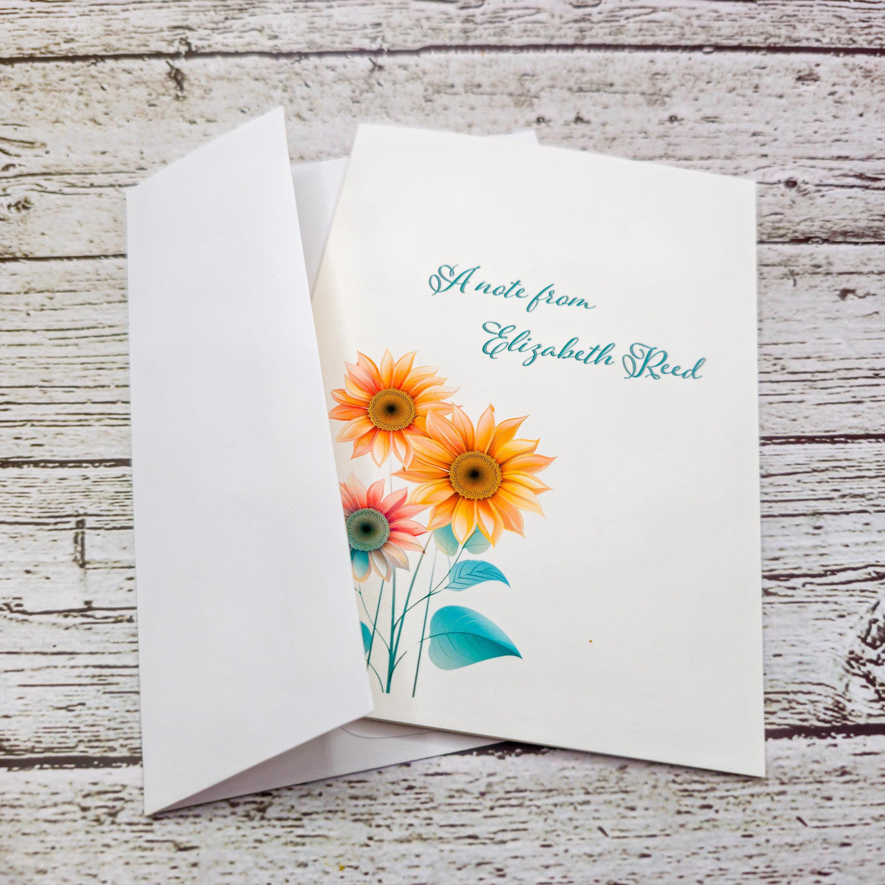 Personalized Set of Notecards with Envelopes Pastel Sunflowers image 4