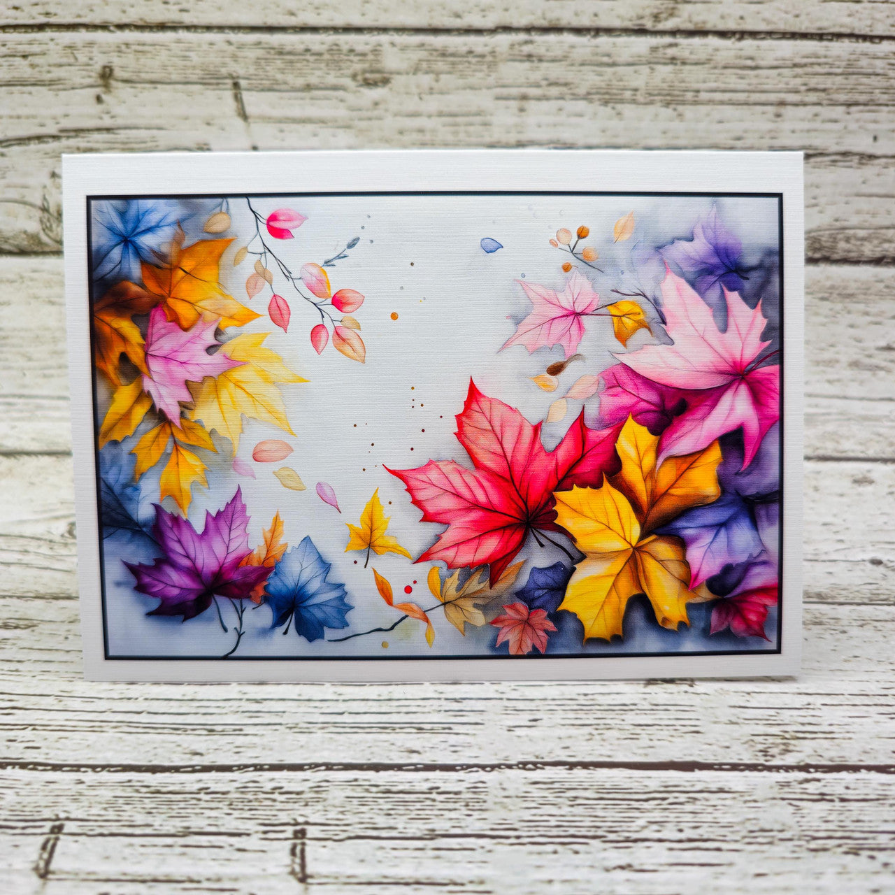 Watercolor Autumn Leaves Set of Notecards with Envelopes image 3