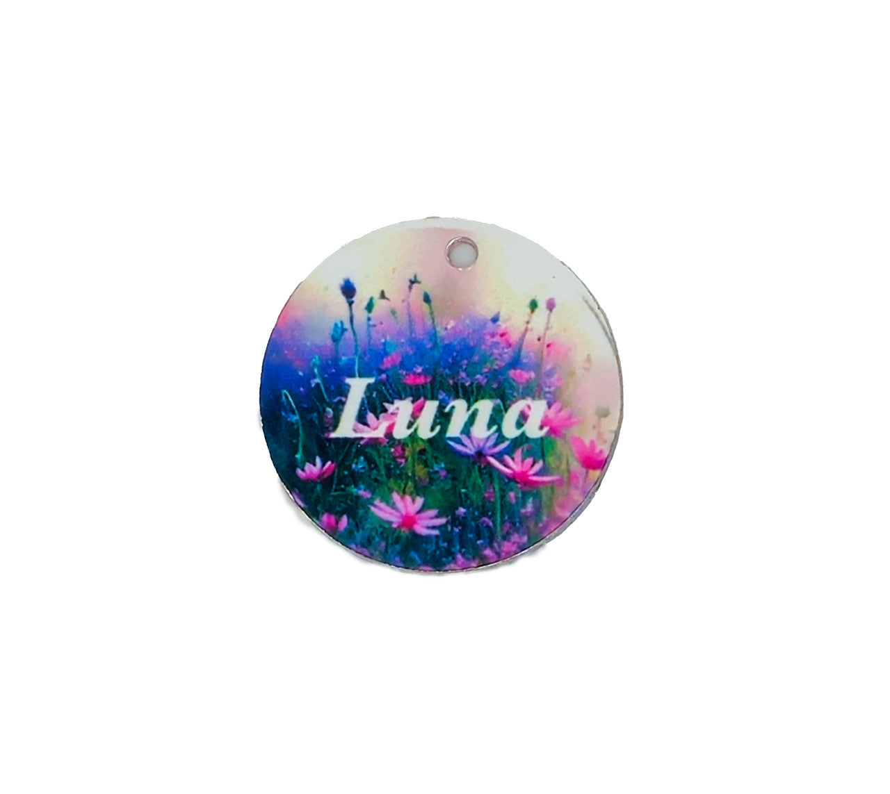 Meadow of Wild Flowers Small Pet ID Tag image 0