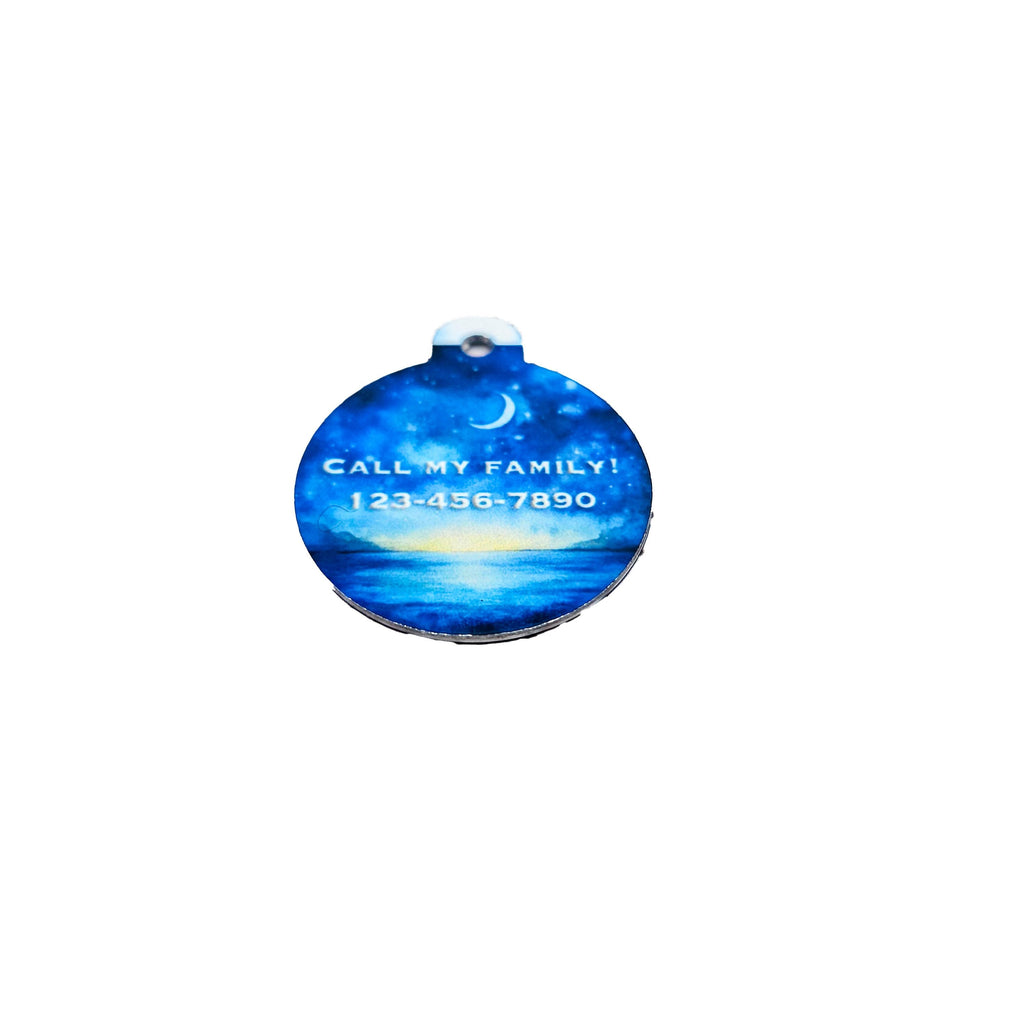 Pet ID Tag Moonlit Ocean Two Sided- Round, Medium, Small, and Extra Small image 3