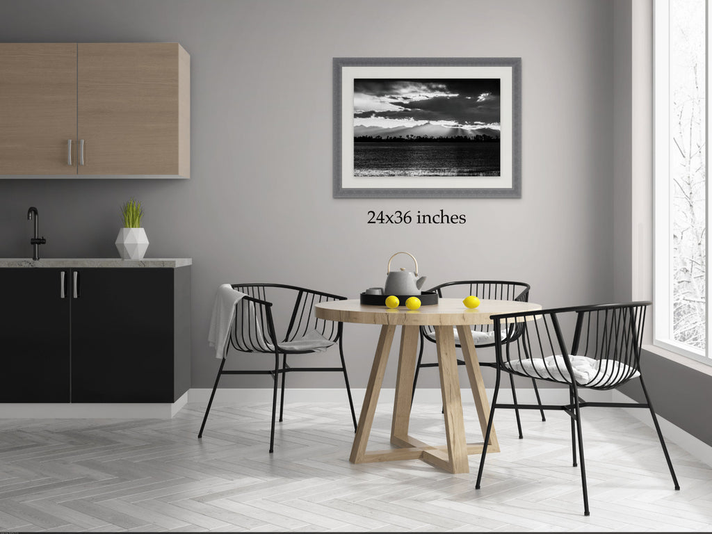Rocky Mountains Sunset Fine Art Print: A Monochrome Masterpiece image 7