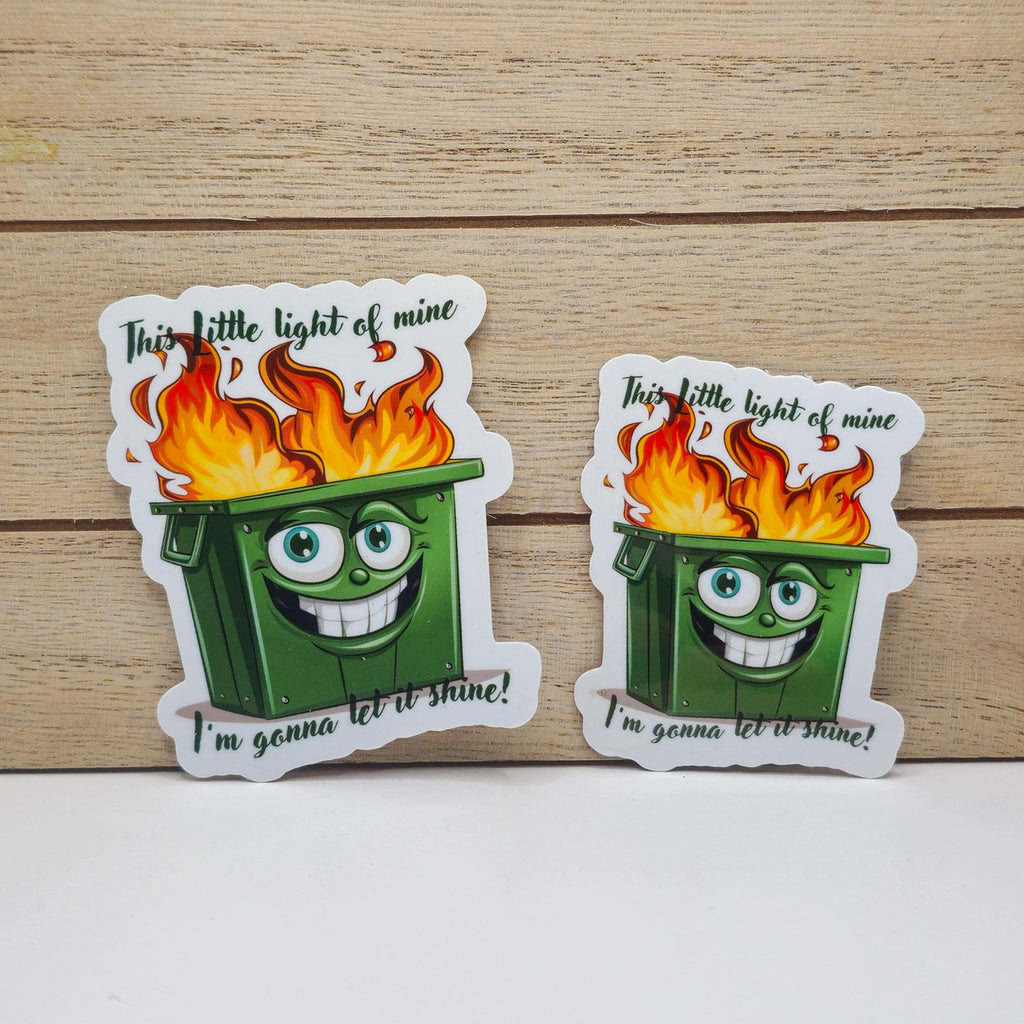 Funny Dumpster Fire Stickers - Set of Two Stickers - Vinyl Stickers image 0