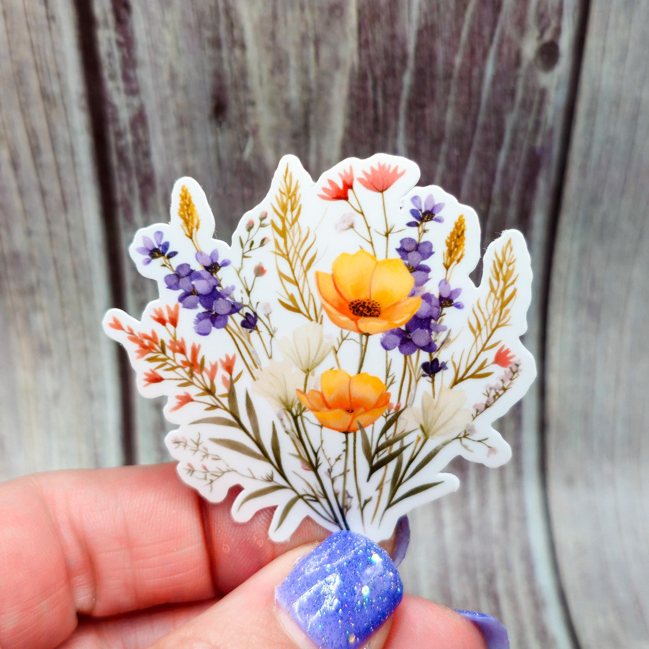 9 Vibrant Flower Sticker Pack - Vinyl Stickers - Floral Stickers - Journal Sti image 4