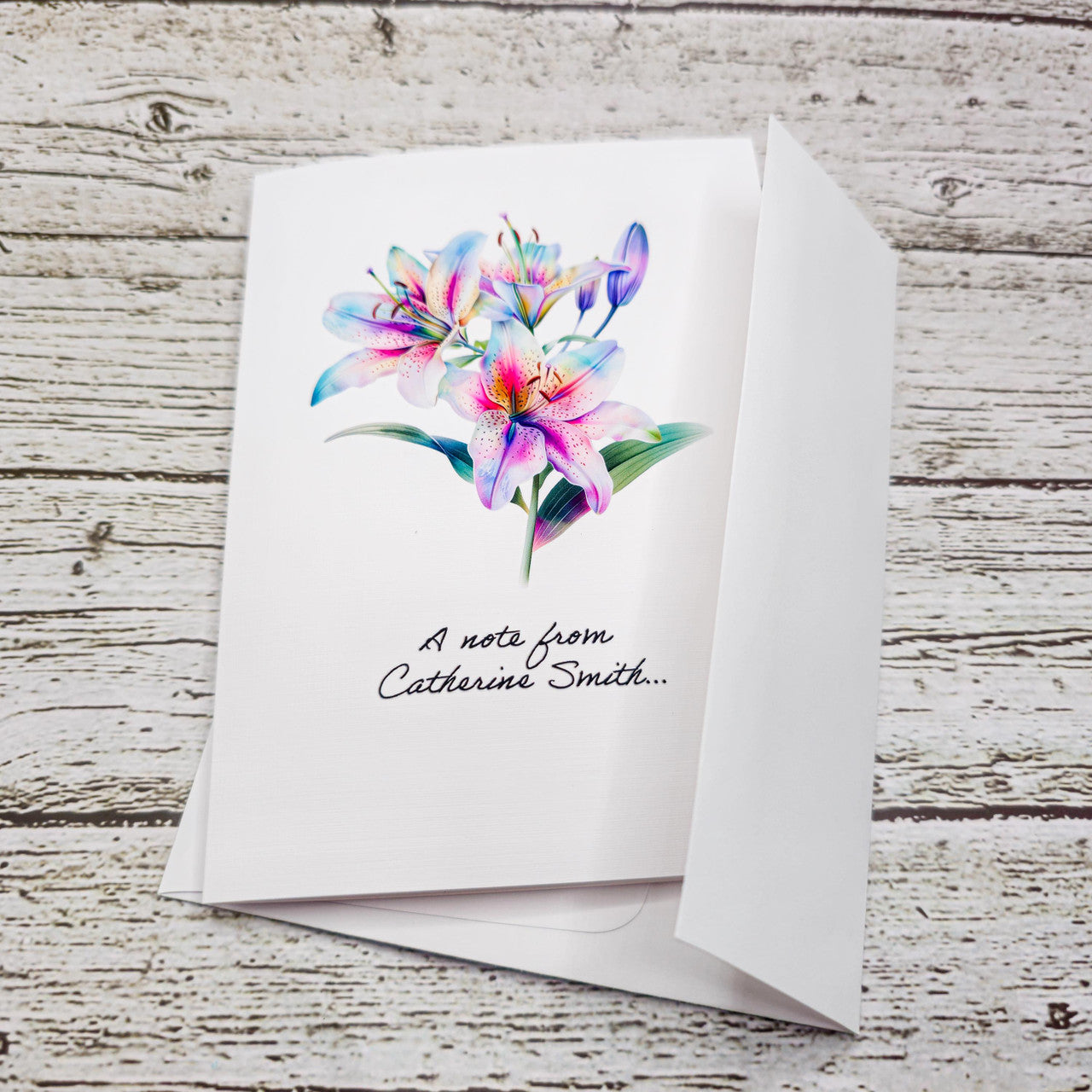 Personalized Set of  Notecards with Envelopes Featuring Lilies image 6