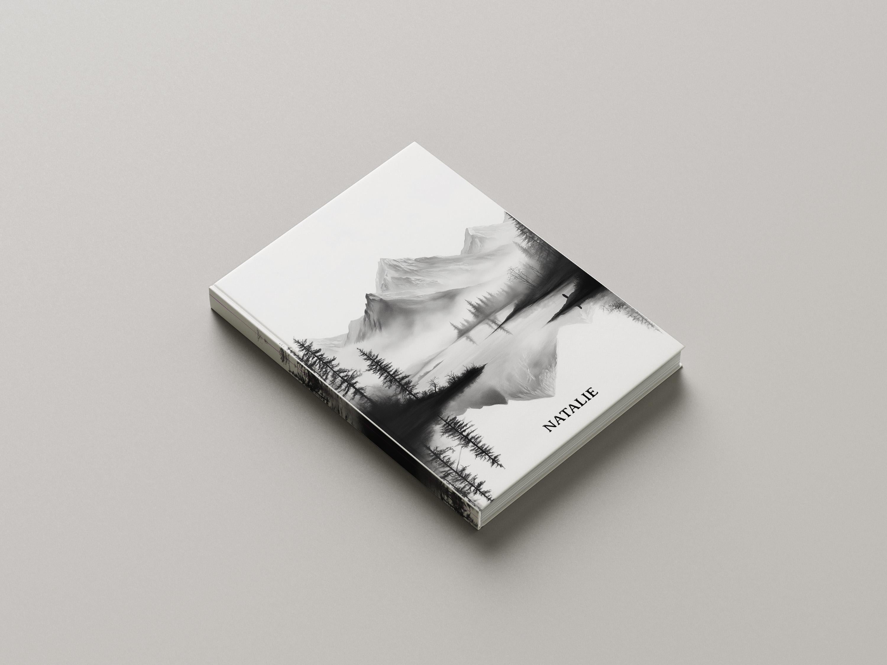 Personalized Journal Black And White Mountains, Hardcover, Softcover image 5