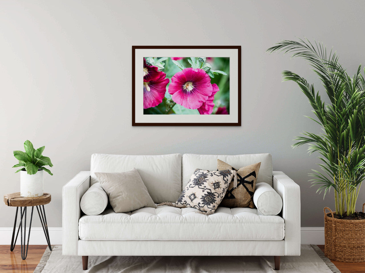 Magenta Hollyhock & Bee Giclée Print: Nature's Dance Immortalized image 5