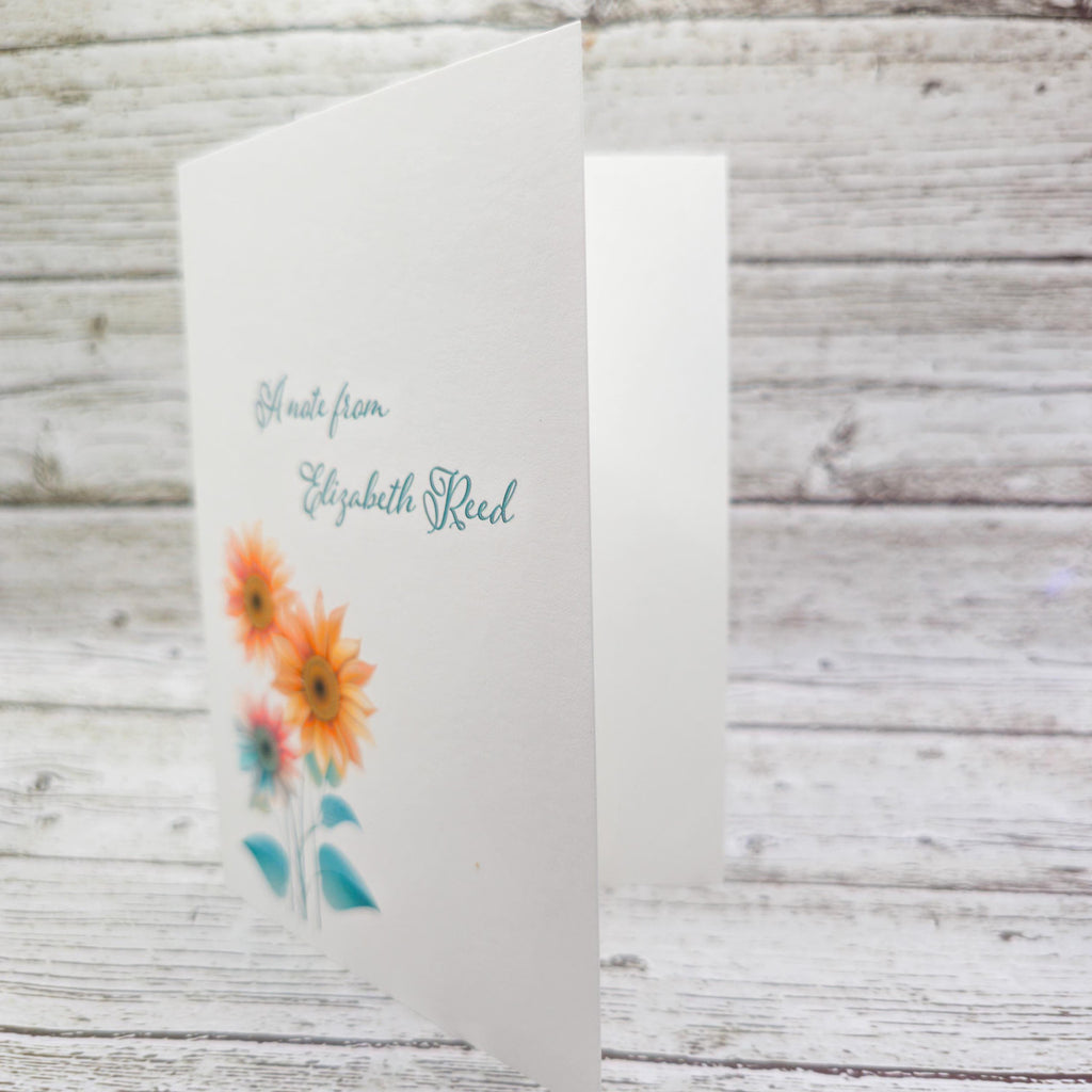 Personalized Set of Notecards with Envelopes Pastel Sunflowers image 2